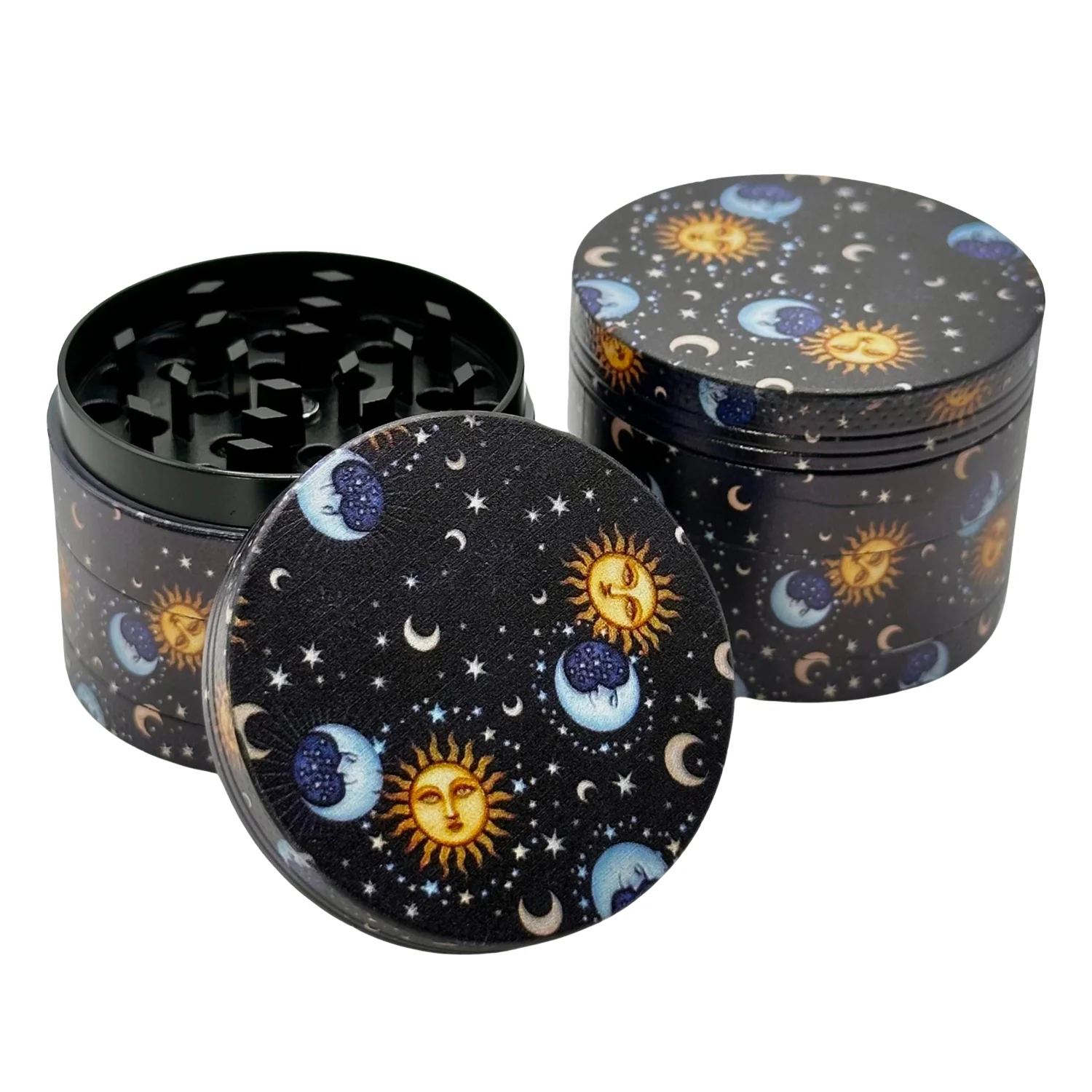 Sun & Moon Decorative Herb Grinder, 2-Inch