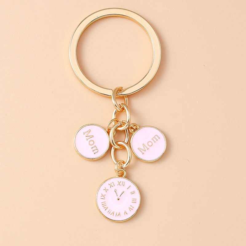 Mode Emaille Simulation Handtasche Schlüssel bund Uhr Schlüssel ring für Frauen Mädchen Handtasche Anhänger DIY Schmuck Geschenke – Detail 12