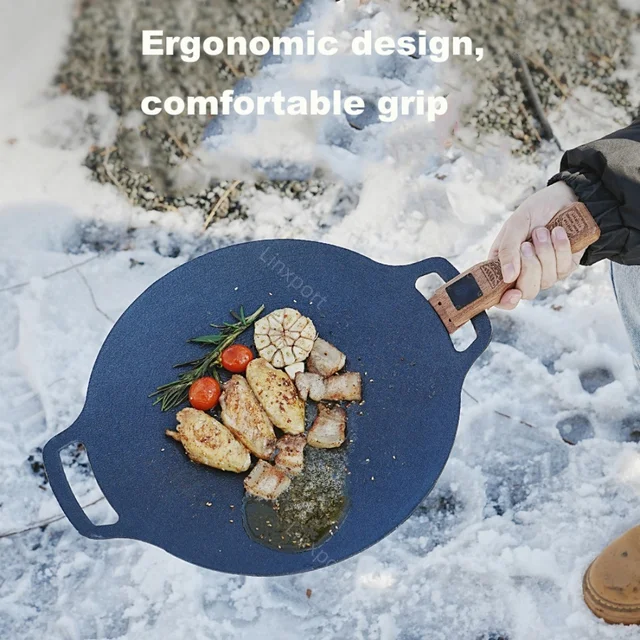 Grill Pan Anti-Scald Wooden Handle Grip 2