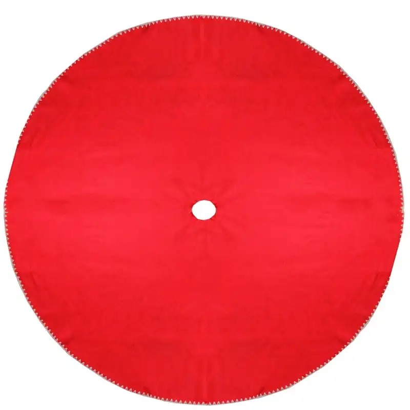 

48" Red and White Shell Reversible Christmas Tree Skirt