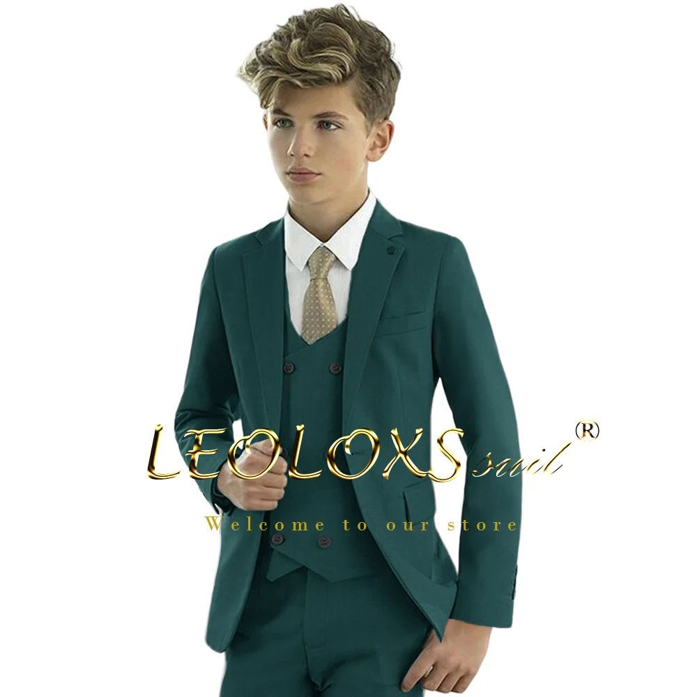 Boys Formal Suit 3-piece Set Jacket Vest Trousers Suitable For Wedding Parties And Formal Occasions