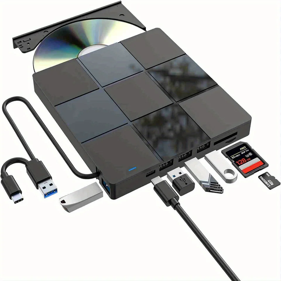 Portable USB 3.0 External DVD Drive for Laptops