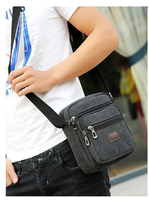 Sac Poitrine Nylon Sac Bandoulière Homme GIYXHU - Nylon Léger 17x30cm Quotidien Voyage Sac Décontracté Mains Libres