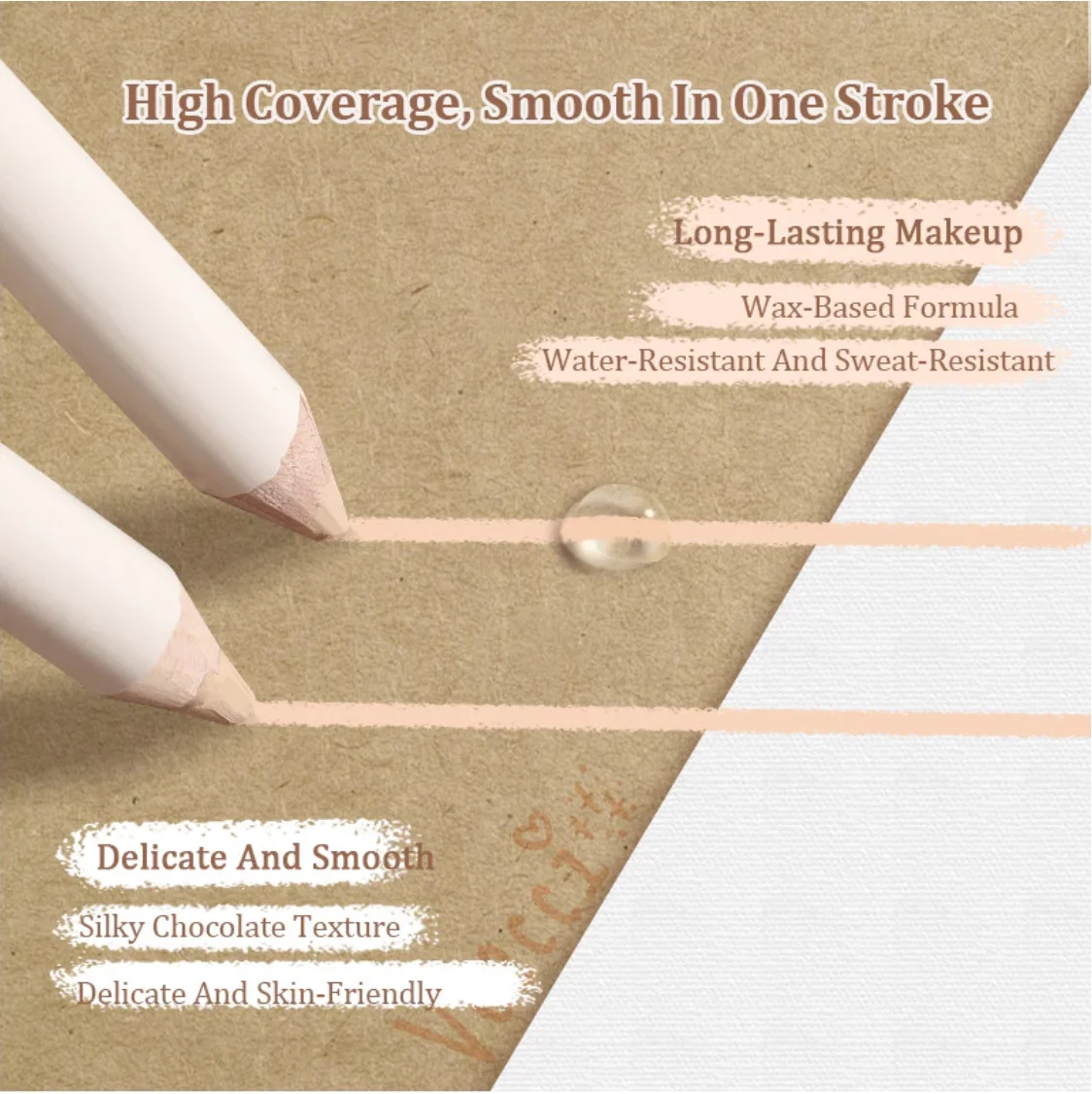 Veecci Concealer Highlight Pen Brighten Painting Eye Bags Multipurpose Portable Cosmetic 2.3g Cosmetics Face Makeup