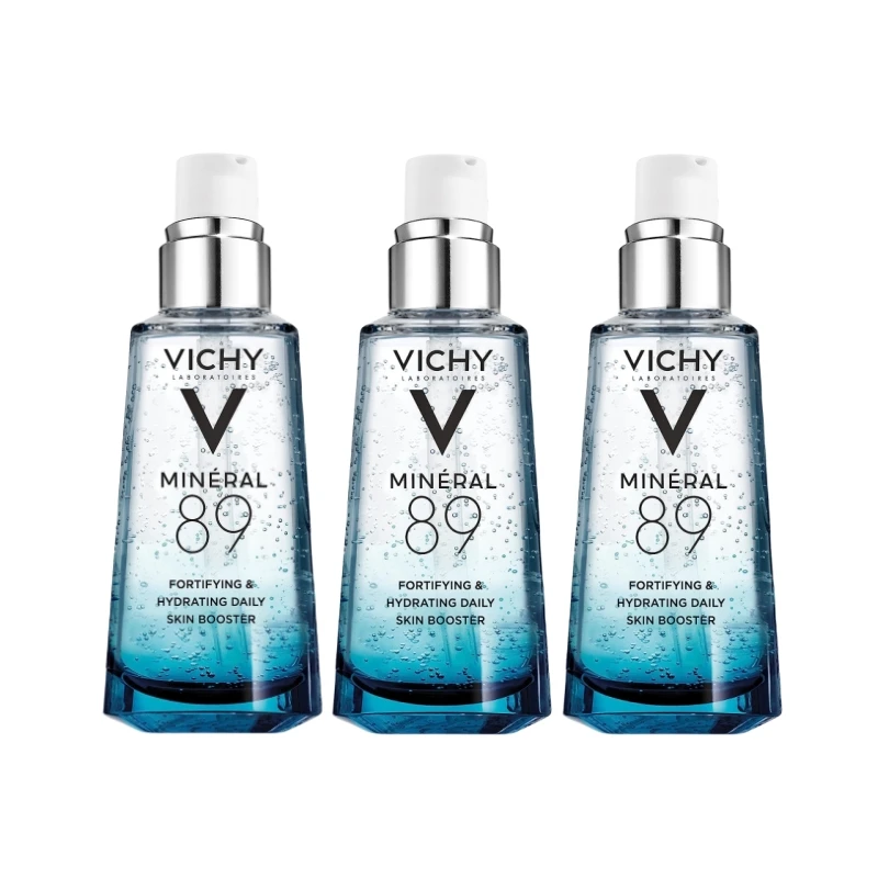 

3PCS Set Vichy Mineral 89 Pure Hyaluronic Acid Facial Serum For Sensitive And Dry Skin Fast Absorbing Lightweight Moisturizer