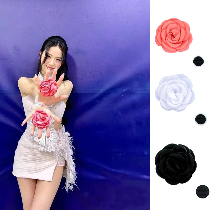 2pcsJisooHandShakeFlowerJISOOSameStyleCreativePropsRing