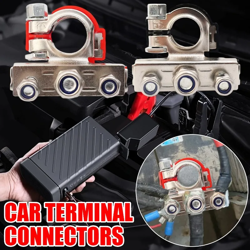 Battery Terminal Connectors Positive Negative Car Battery Terminals Clamp Connector Quick Release Disconnect 12V/24V Accessories