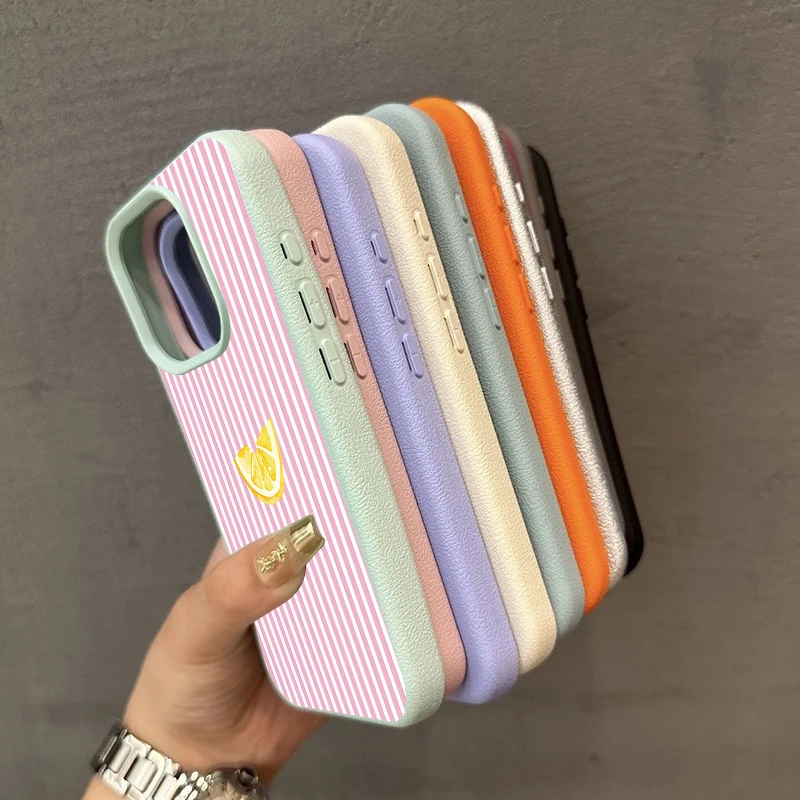 Vibrant Orange, Pink, and White Striped Phone Case - Sleek Soft Cover Design