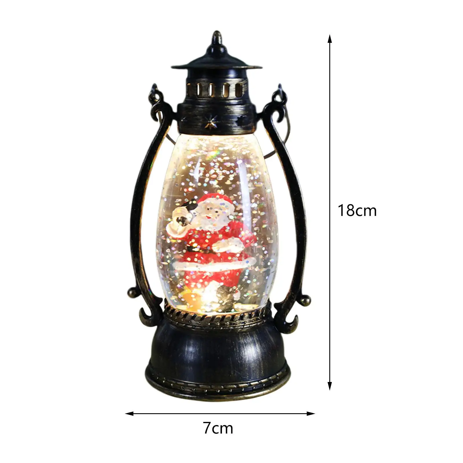 Christmas Lighted Lantern Glittering Snowing Globe Christmas Decoration