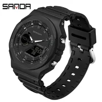 SANDA 6016 Outdoor Sports Watches Men  LED Digital Watches Military Waterproof Date Electronic Watch Boy Girl Relogio Masculino 1