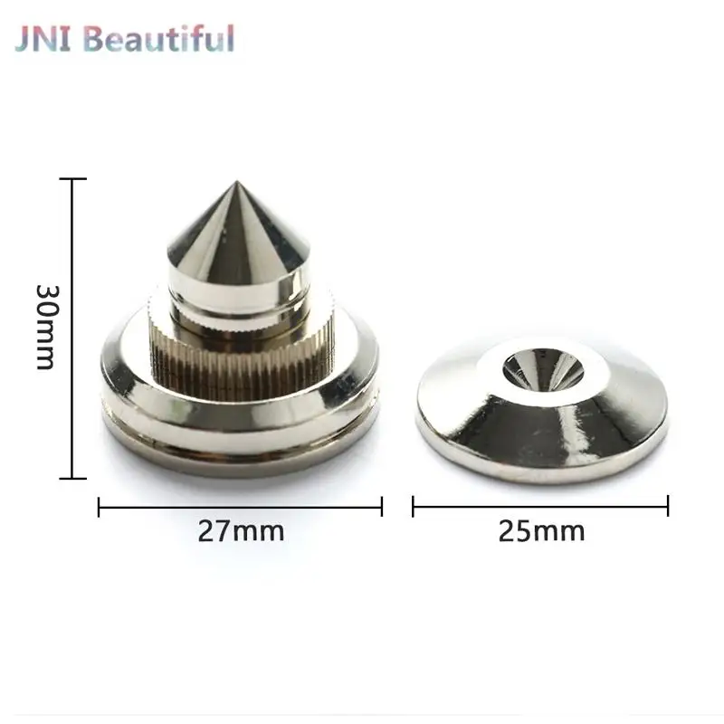 4 PCS 30*27mm speakers Stand Feet Foot Pad Pure copper silver loudspeaker box Spikes Cone Floor Foot Nail M28*26