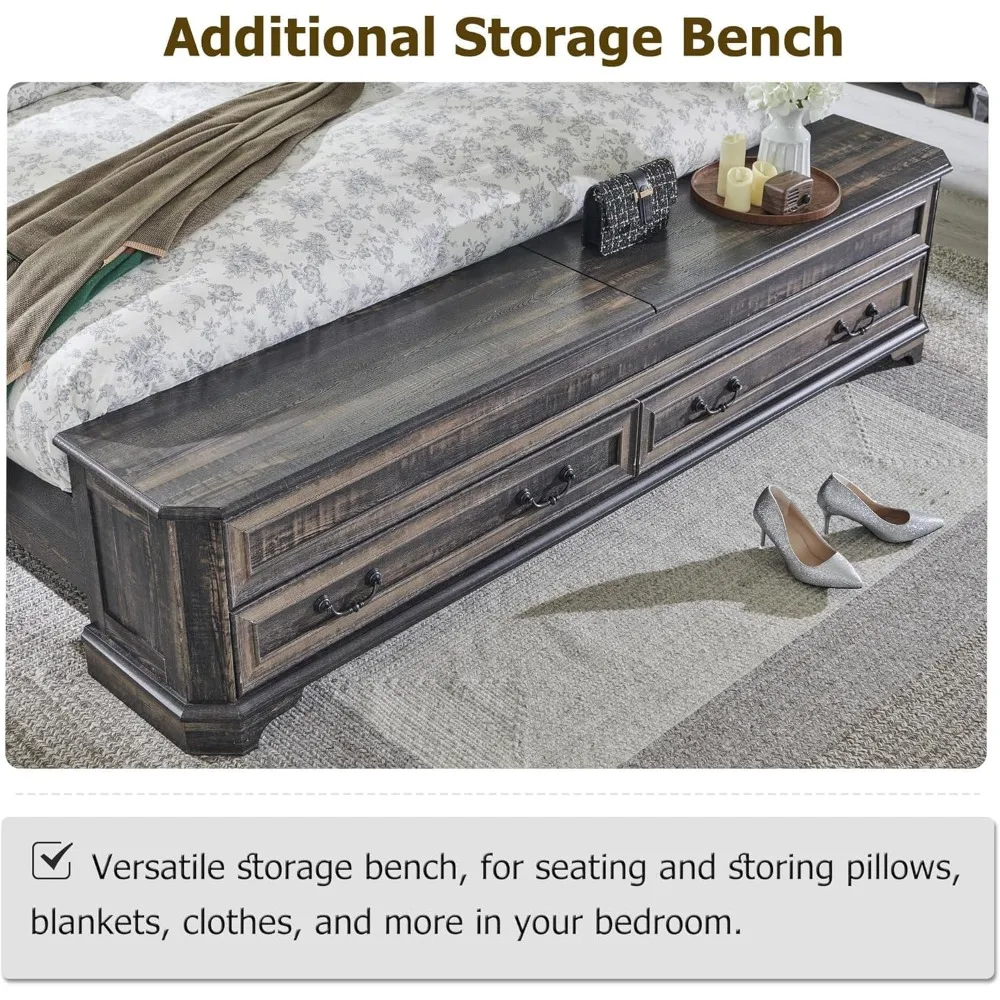 Farmhouse King Storage Bed 5
