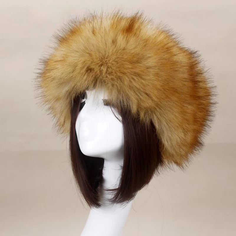 Winter Warm Thicken Furry Hairband Faux Fur Women Girl Fur Headband Hat Outdoor Earwarmer Ski Hats winter hat faux fur hat