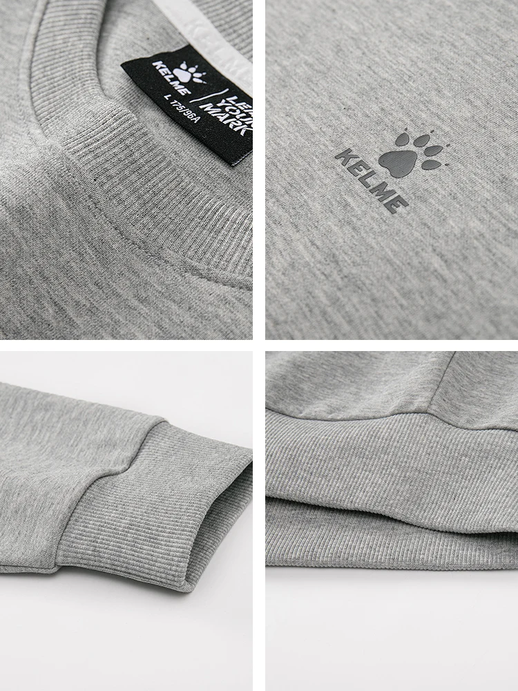 Kelme Men's Round Neck Sweater Sports Casual Knitted Pants Running Fitness Football Basketball Sports Set