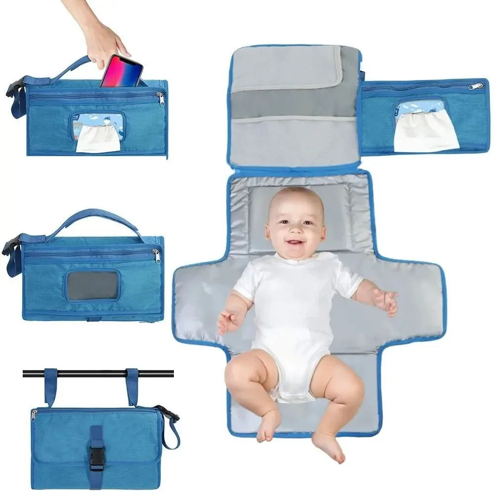Fasciatoio portatile per borsa per pannolini per bambini e stazione di cambio da viaggio Fasciatoio pieghevole per pannolini per neonati - immagine 2