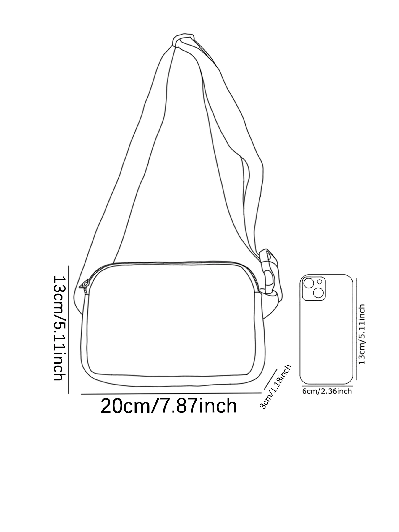 1-piece set, black cat pattern fashionable adjustable crossbody bag, neutral sports waist bag, suitable for running