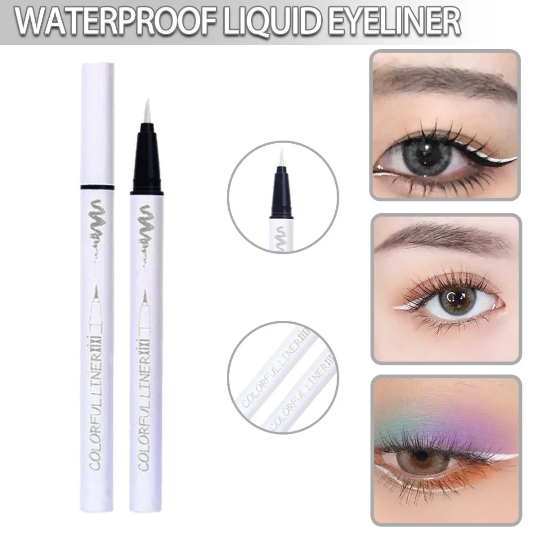 1PcWhiteLiquidEyelinerPenLongLastingUltraThinEyeLinerPencil