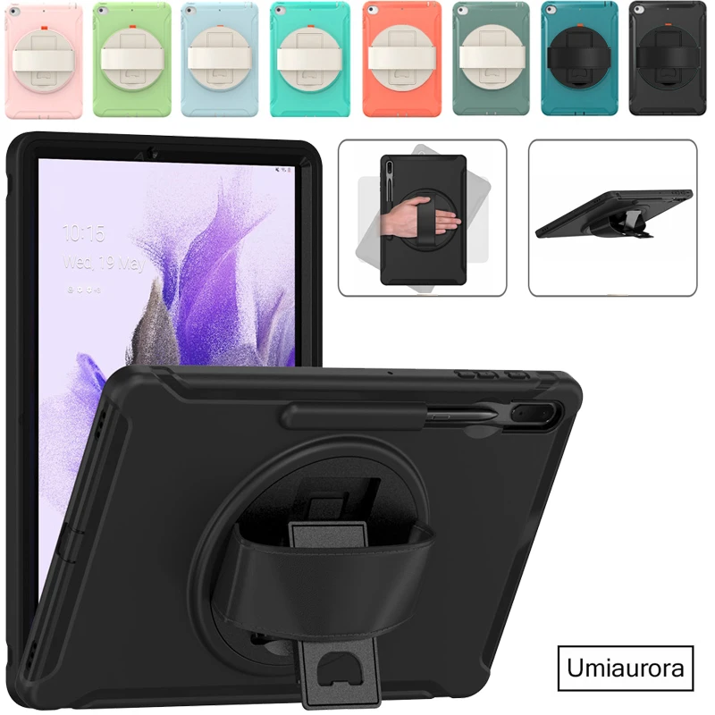 

Чехол для Samsung Tab S9 Ultra SM-X910 S6 S7 FE S8 Plus SM-X810 X710 X510, детский противоударный чехол с ремешком на руку и подставкой