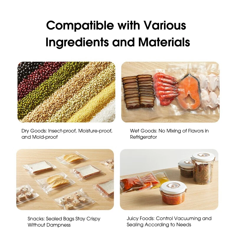 XIAOMI MIJIA Vacuum Sealers Machine 220V With Free 10pcs Vacuum Bags For Kitchen Household Food Vacuum Sealer Packaging Machine 6