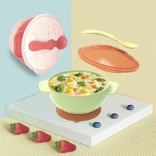 

Baby Bowl Set Training Bowl Spoon Tableware Set Dinner Bowl Learning Dishes With Suction Cup Children Training Dinnerware