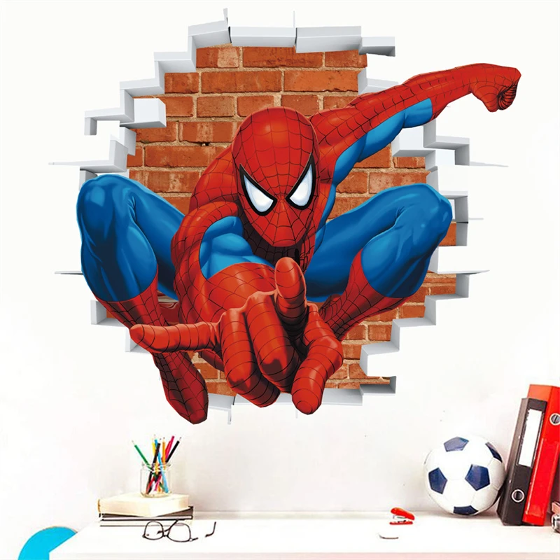 Adesivo Da Parete 3D Spider Man Nero