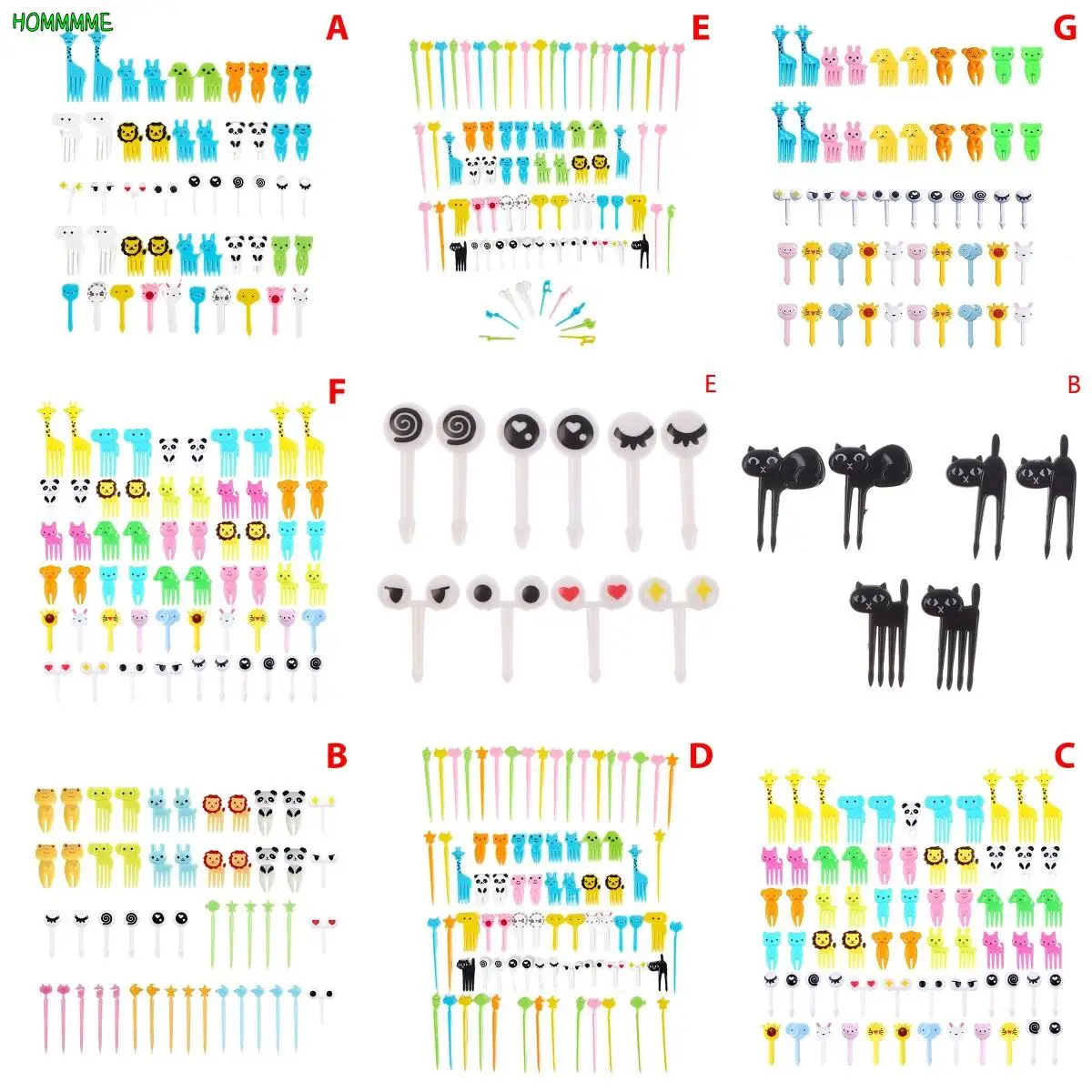 

1SET/PACK Cartoon Fruit Fork Set Sandwich Stick Twisted Party Buffet Desserts Forks Food Cocktail Stick for Home Party