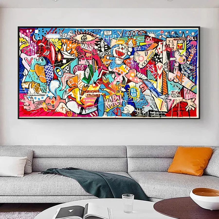 Graffiti Art Pittura Astratta Di Picasso Guernica Cartoon Diamond Painting Punto Croce 5D Diy Diamond Mosaic Ricamo Decor
