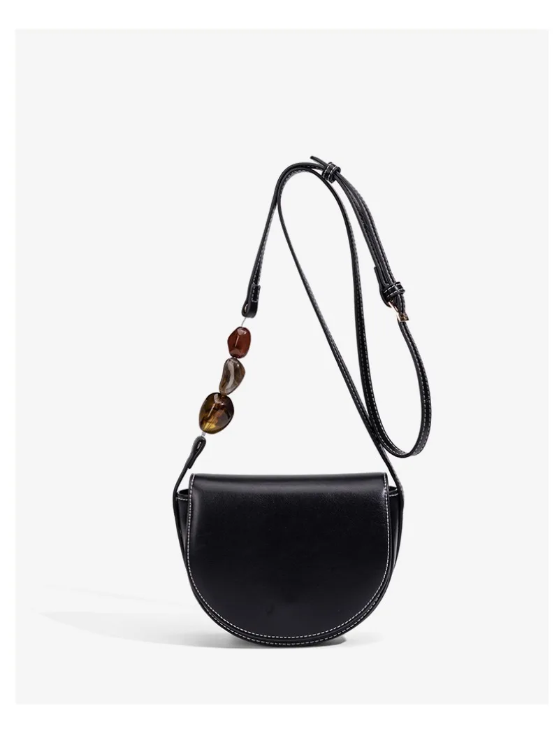 NEW Simple Versatile Solid Saddle Bags Hasp Fashion Popularity Shoulder Bags for Women 2025 High Quality Hot Sale Bolsos Mujer