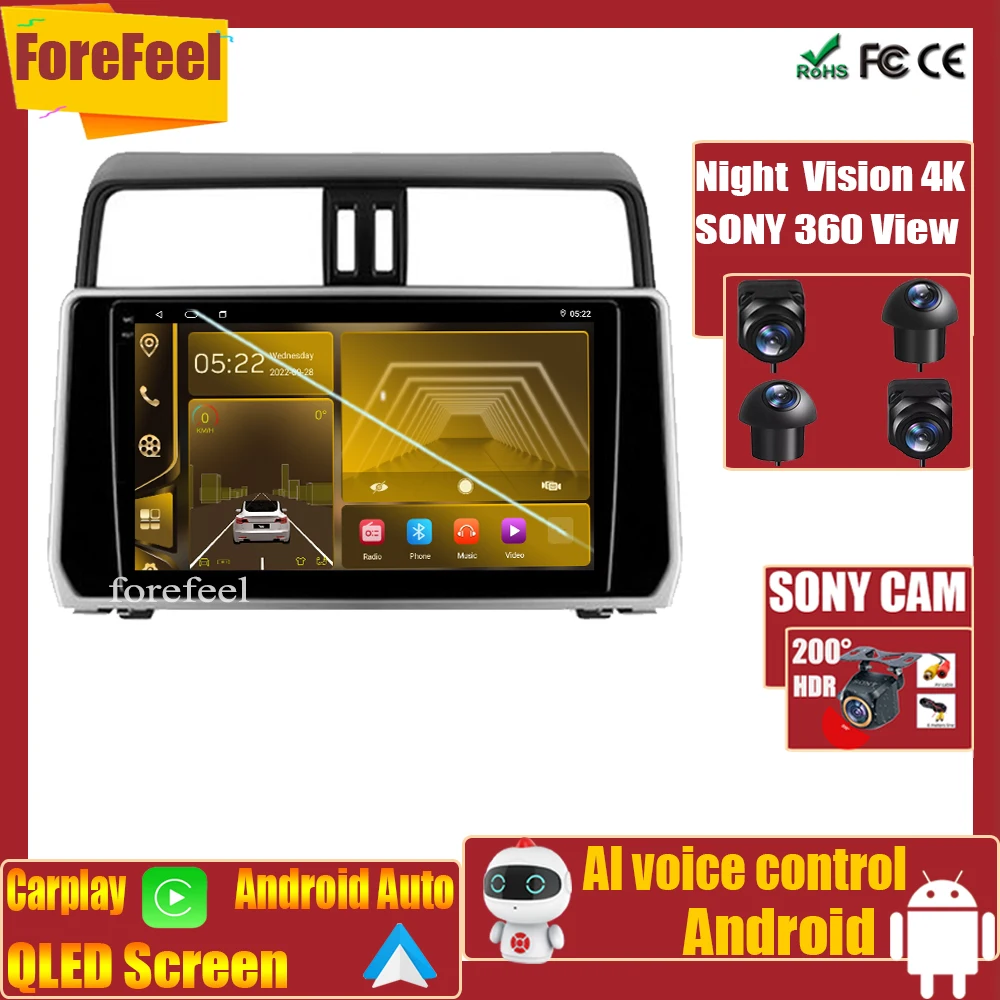 

Car 7862 Video Player Navigation GPS For Toyota Land Cruiser Prado 150 2017-2018 Touch Screen Auto No 2din Stereo Radio HDR DVD