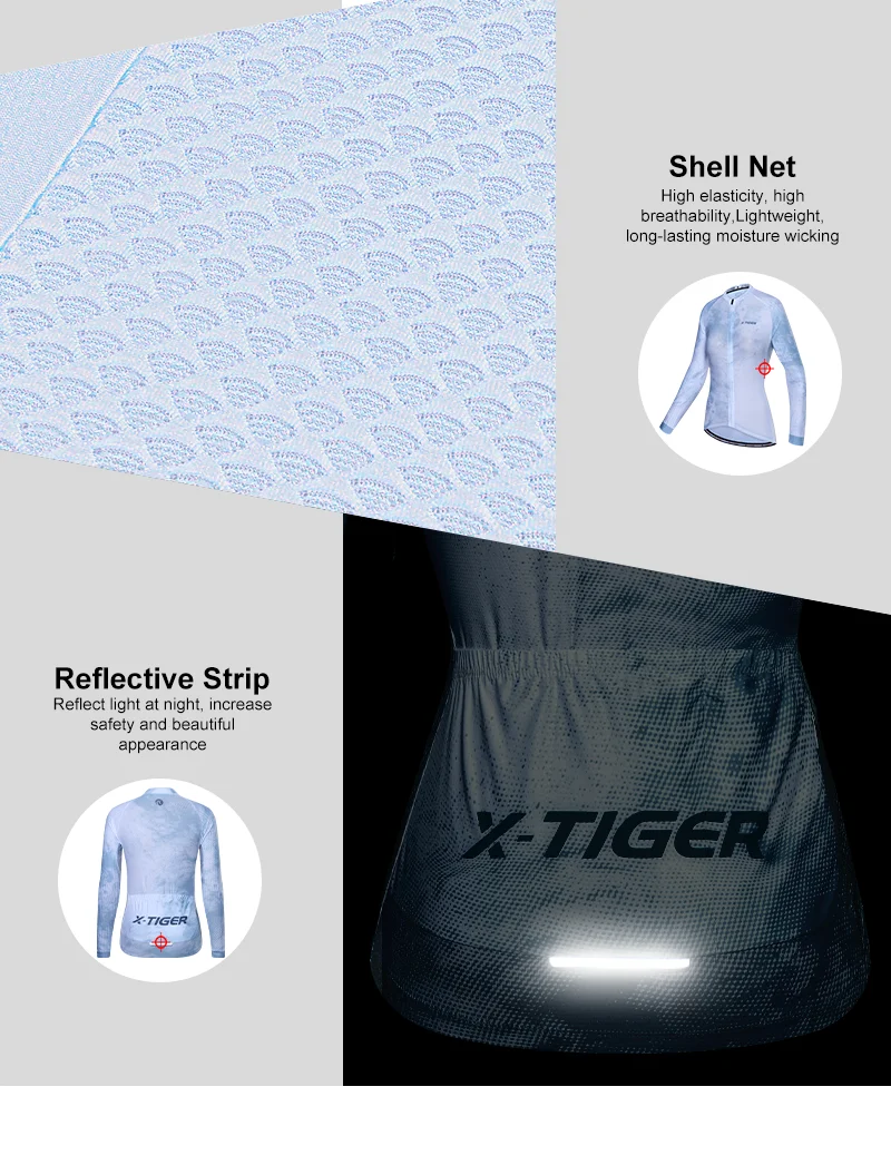 X-Tiger Woman's Cycling Jerseys Spring Long Sleeve Breathable Bike Clothes Bicycle Cycling Clothing