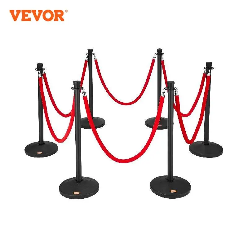Carbon Steel Crowd Control Stanchion with Velvet Rope