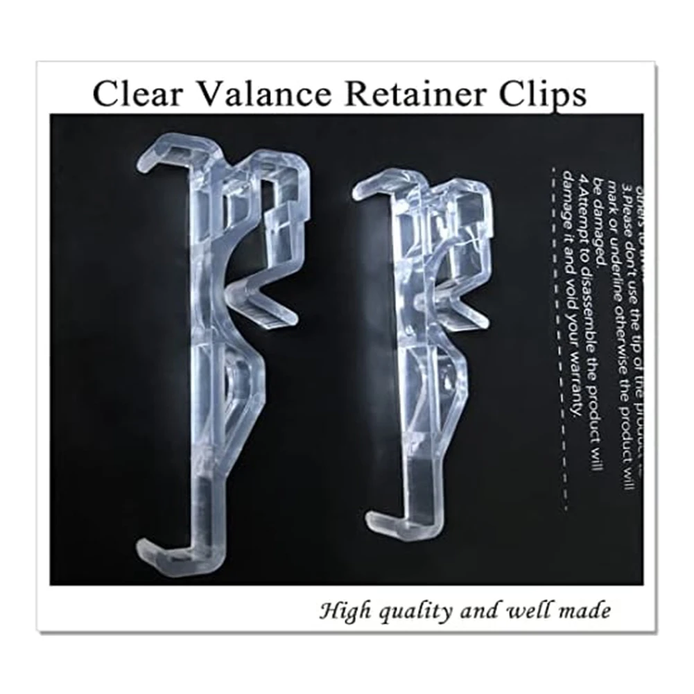 Valance Clips, Clear Plastic Valance Clips for Blinds, Hidden