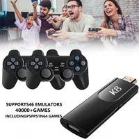 K8 Game Stick 64G 4K HD Console de jeu vidéo 40 + simulateurs double contrôleur sans fil 2.4G Console rétro 10000 jeux pour enfants cadeau 4