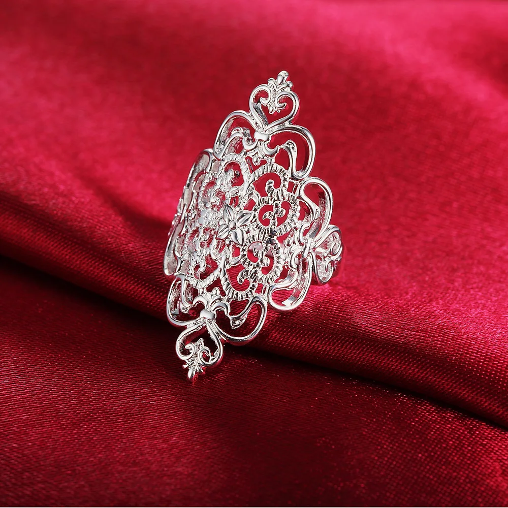 Nuovi anelli in argento sterling 925 caldi per le donne, regali per feste di moda retrò eleganti e larghi, gioielli da sposa con fascino per studentesse - immagine 4