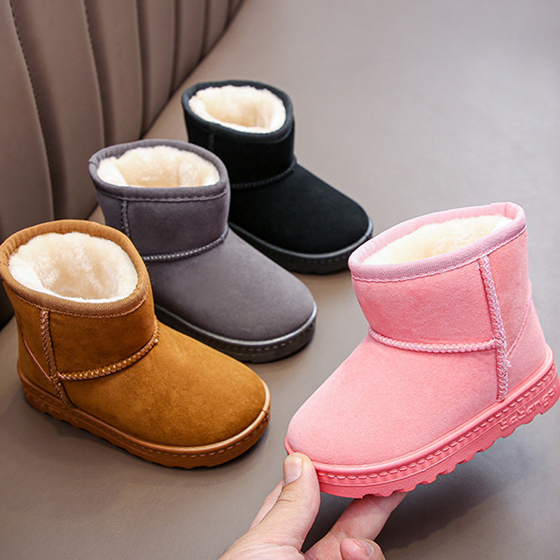 Children Fashion Casual Shoes Girls Anti Slip Snow Boots Warm Kids Boots Boy Winter Cotton flat Waterproof Running Shoes Sneaker