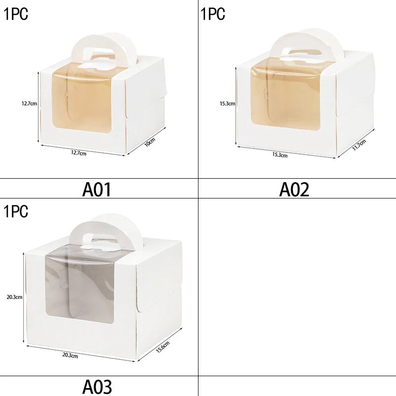 1/3/6pcs High Capacity Cake Packing Boxes with Clear Window, Multi Size Bakery Gift Box... - SKU HCCB0756 - UGI Packaging