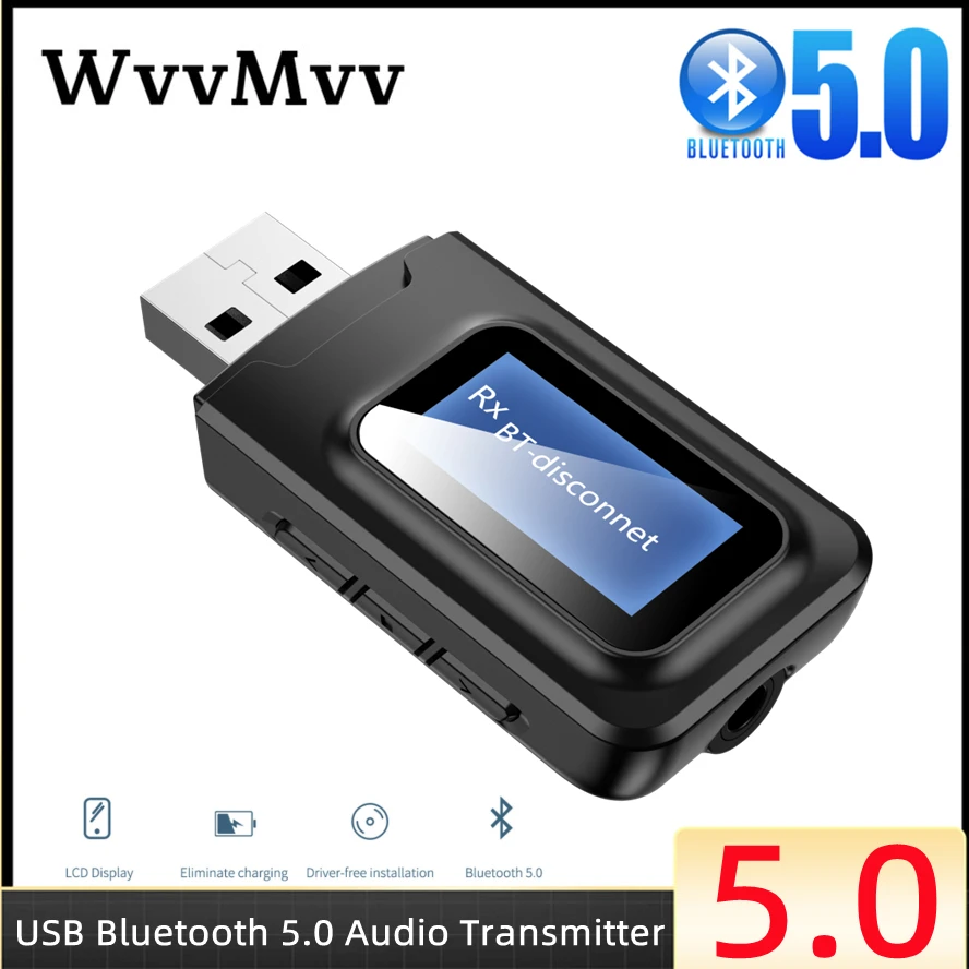 5.0 USB Bluetooth Audio odbiornik nadajnik 3.5mm AUX Jack RCA bezprzewodowy klucz USB do telewizora PC słuchawki zestaw samochodowy Adapter Stereo