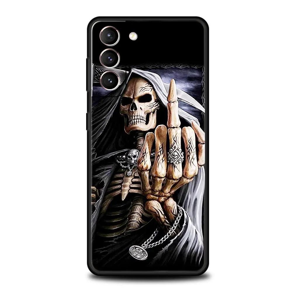 Grim Reaper Skull Skeleton Soft Black Phone Case