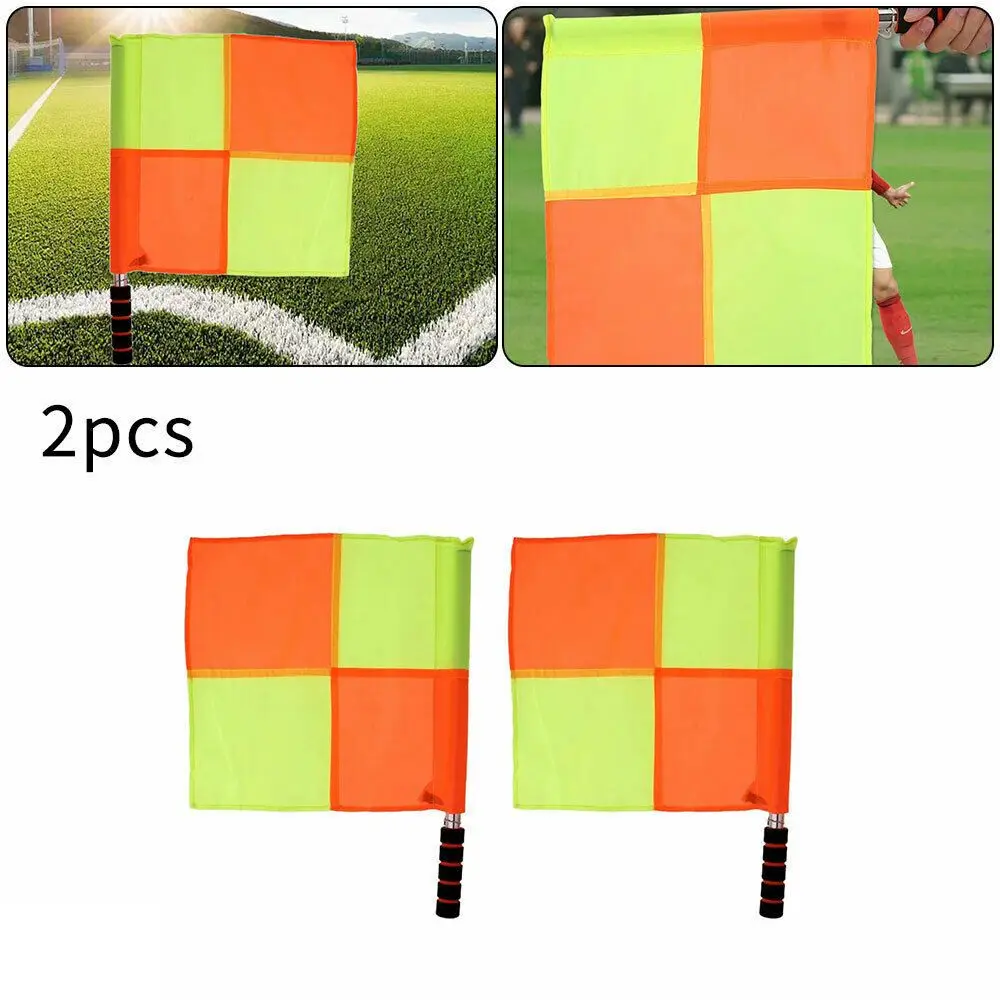 

2pc Deluxe Referee Flags Set Football Rugby Hockey Training Referee Flags Waterproof Signal Flag Sporting Goods for Rugby Hockey