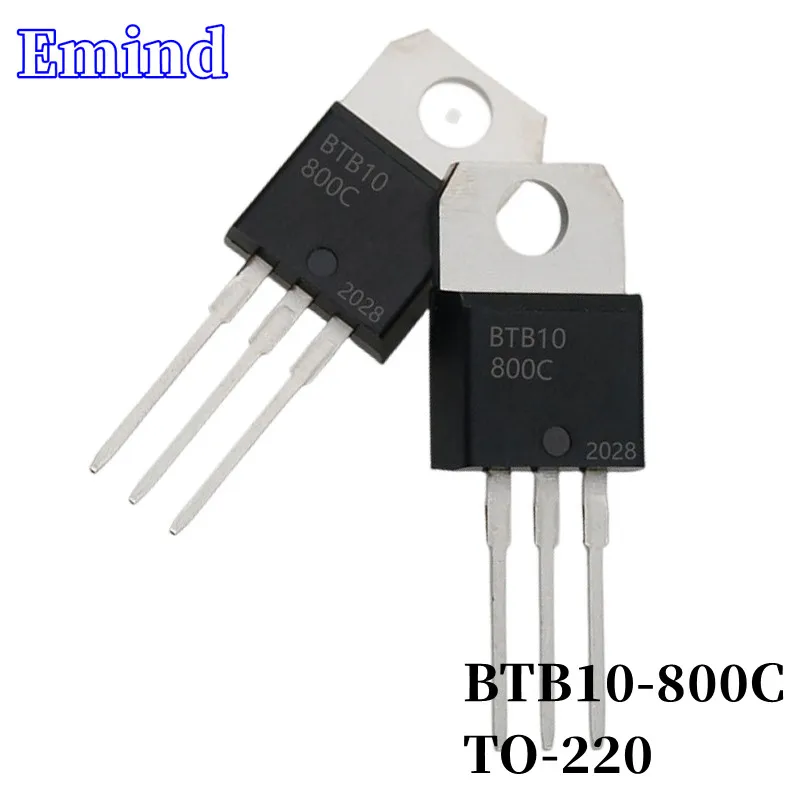 

10Pcs BTB10-800C BTB10 Thyristor TO-220 10A/800V DIP Triac Large Chip