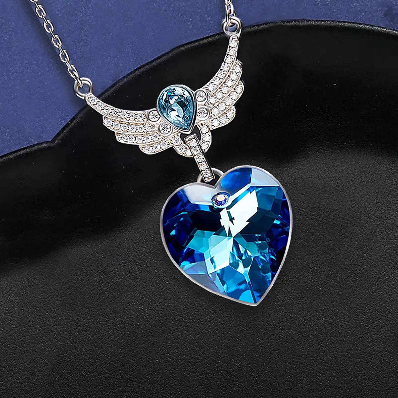 Personalise Winged Blue Crystal Gold Sun Necklaces For Women Girls Locket Necklaces  Ages 5-7 Necklaces For Teen Girls Trendy - Necklace - AliExpress