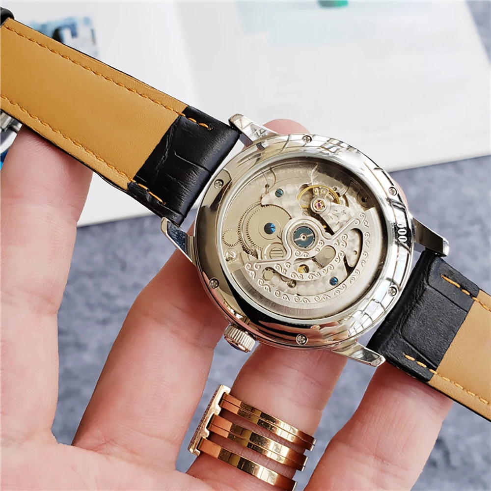New original mechanical watch Men's Business Classic Automatic Date Watch Luxury stainless steel leather watch