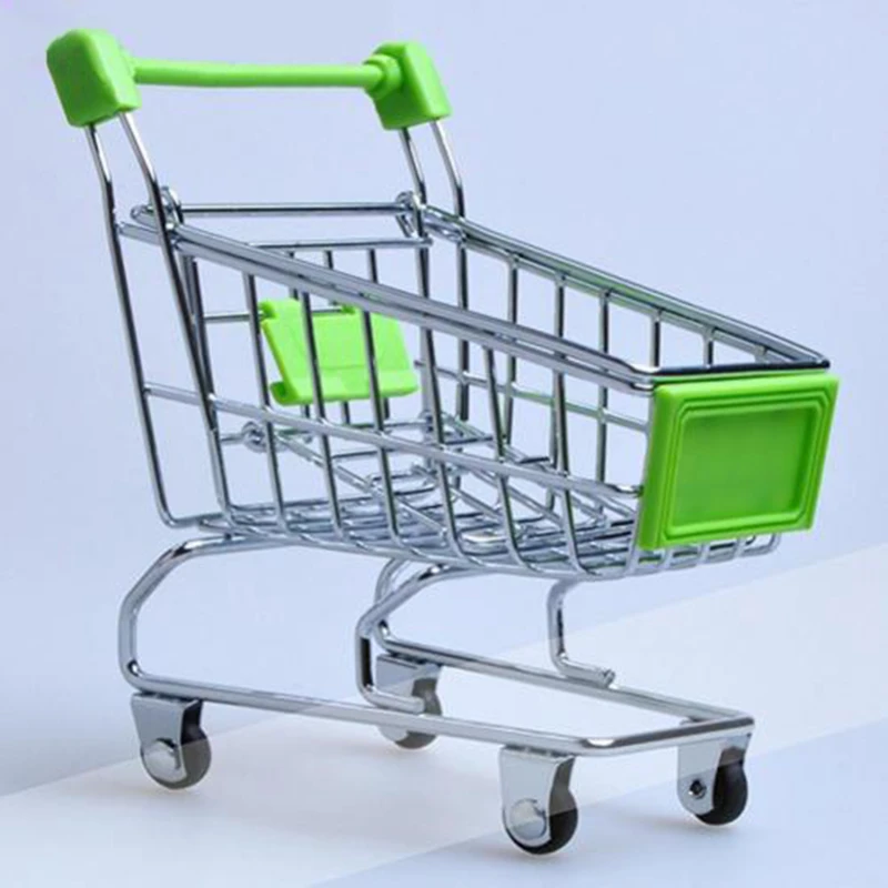 Supermarket Hand Trolley Mini Shopping Cart Desktop Decoration Create Handicraft Ornaments Storage Toy Gift New 2023 4