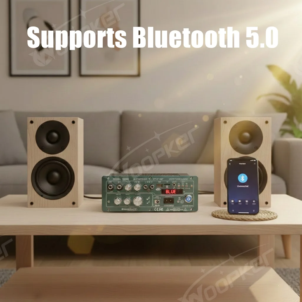 100W+100W+200W D600E Bluetooth 5.0 Amplifier Board with Subwoofer TWS Function