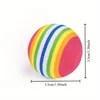 5/10Pcs EVA Rainbow Balls Cat Toy Ball Colorful Elastic Rainbow Balls Fun To Play with Chew Resistant Silent Ball Teasing 4