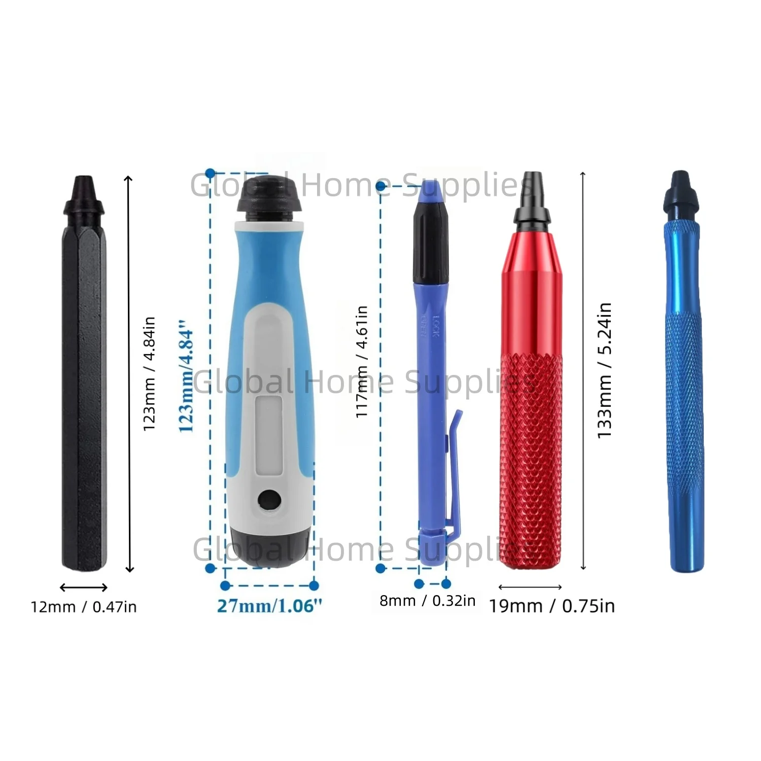 Deburring System Handle with Replacement Blades 360 Degree Rotary Head for Metal PVC Plastic