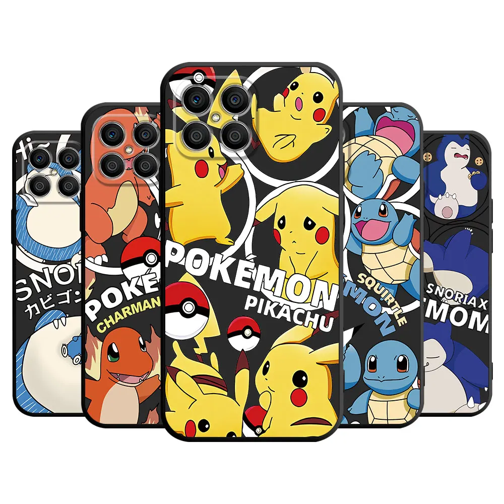 Custodia Pikachu Trend Squirtle Gengar Per Honor X8 X8A 90 X9A 8X 70 50 20 Magic5 Pro 9X P60 P50 P40 Pro Black Soft Phone Funda