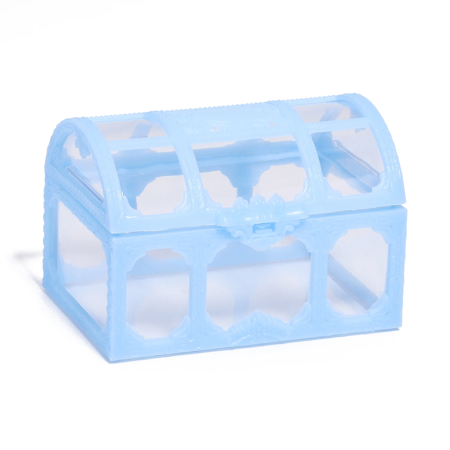 1pcs Mini Gold/Silver Transparent Jewelry Storage Box Plastics Box Wedding Gifts Packaging Box Jewelry Keepsake Treasure Chest