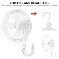 4-12Pcs Suction Cup Hook Transparent Heavy Duty Vacuum Strong Suction Cup Holder Glass Window Kitchen Bathroom Wall Towel Hook 2