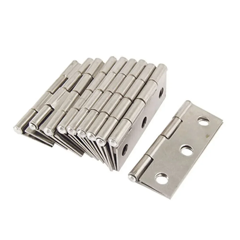 Stainless Steel Door Hinges Cabinet Doors Windows Wooden Box Flat Hinge 10pcs Home Furniture Hardware Accessories